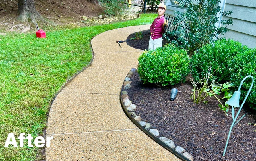 After pressure washing